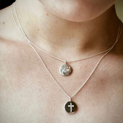 Sterling Silver Necklace with Livi Disc